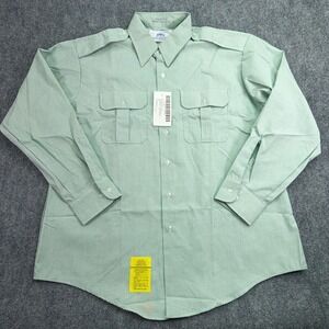 DSCP Garrison Collection Shirt Mens 17 1/2 x 34 35 Army Green Long Sleeve NEW